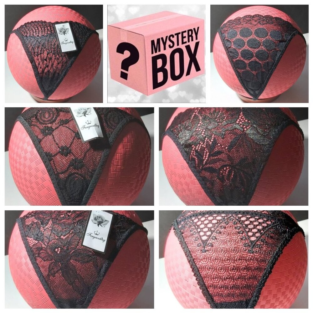 6 Black Pack Erotic Lingerie Sheer Thong Crotchless Panties Diferent Hot Panties